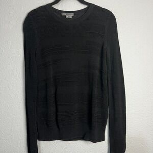 Vince Open Knit Sheer Mesh‎ Sweater Pullover Crew Neck Striped Lightweight XS
